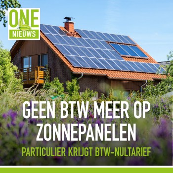 Geen btw meer op zonnepanelen